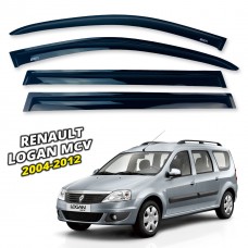 Дефлекторы окон (ветровики) для Renault Logan I 2004-2012 MCV накладные (DEFL) Q2
