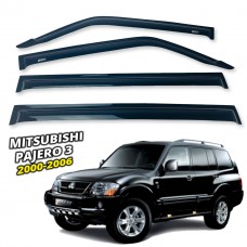 Дефлекторы окон (ветровики) для Mitsubishi Pajero III/IV 2000-2006; 2006+ накладные (DEFL) Q2