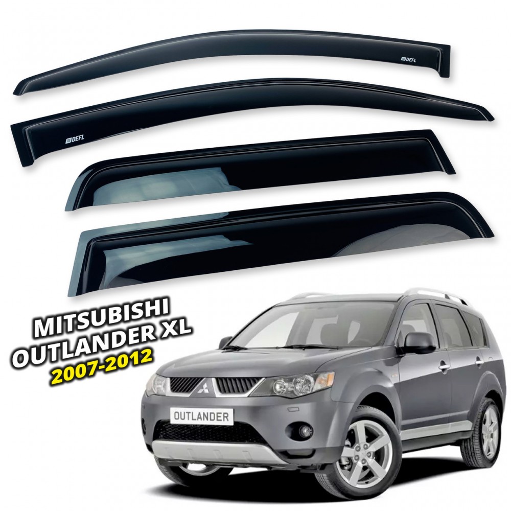 Дефлекторы окон (ветровики) для Mitsubishi Outlander 2007-2012 XL накладные (DEFL) Q2