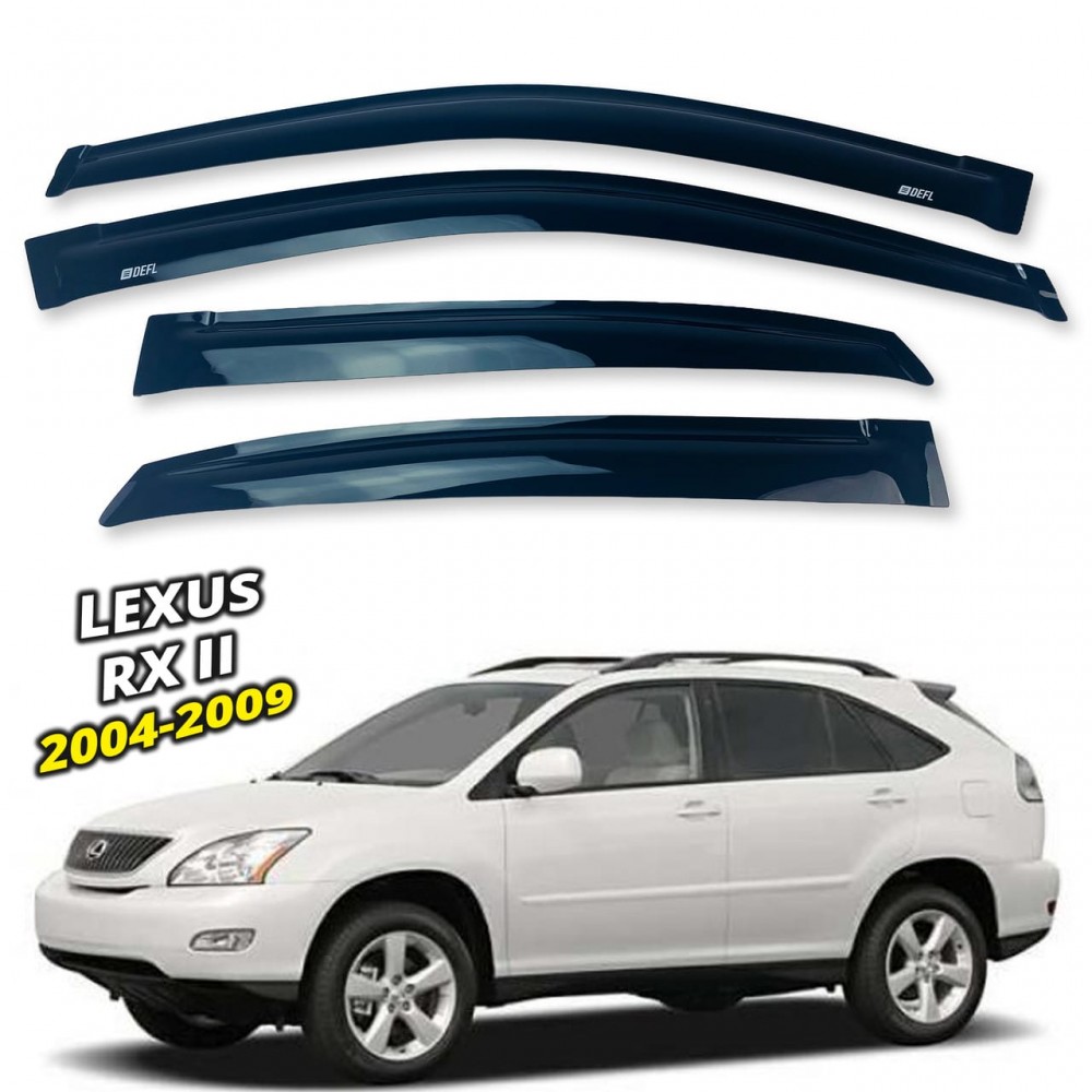 Дефлектори вікон (вітровики) для Lexus RX II 300/330/350/400 2004-2009 накладні (DEFL) Q2