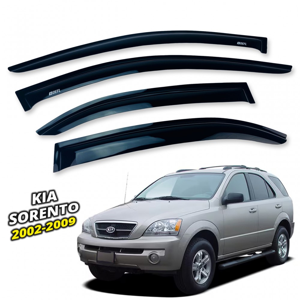 Дефлектори вікон (вітровики) для Kia Sorento 2002-2009 накладні (DEFL) Q2