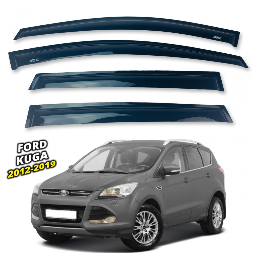 Дефлектори вікон (вітровики) для Ford Kuga 2012-2019 накладні (DEFL) Q2