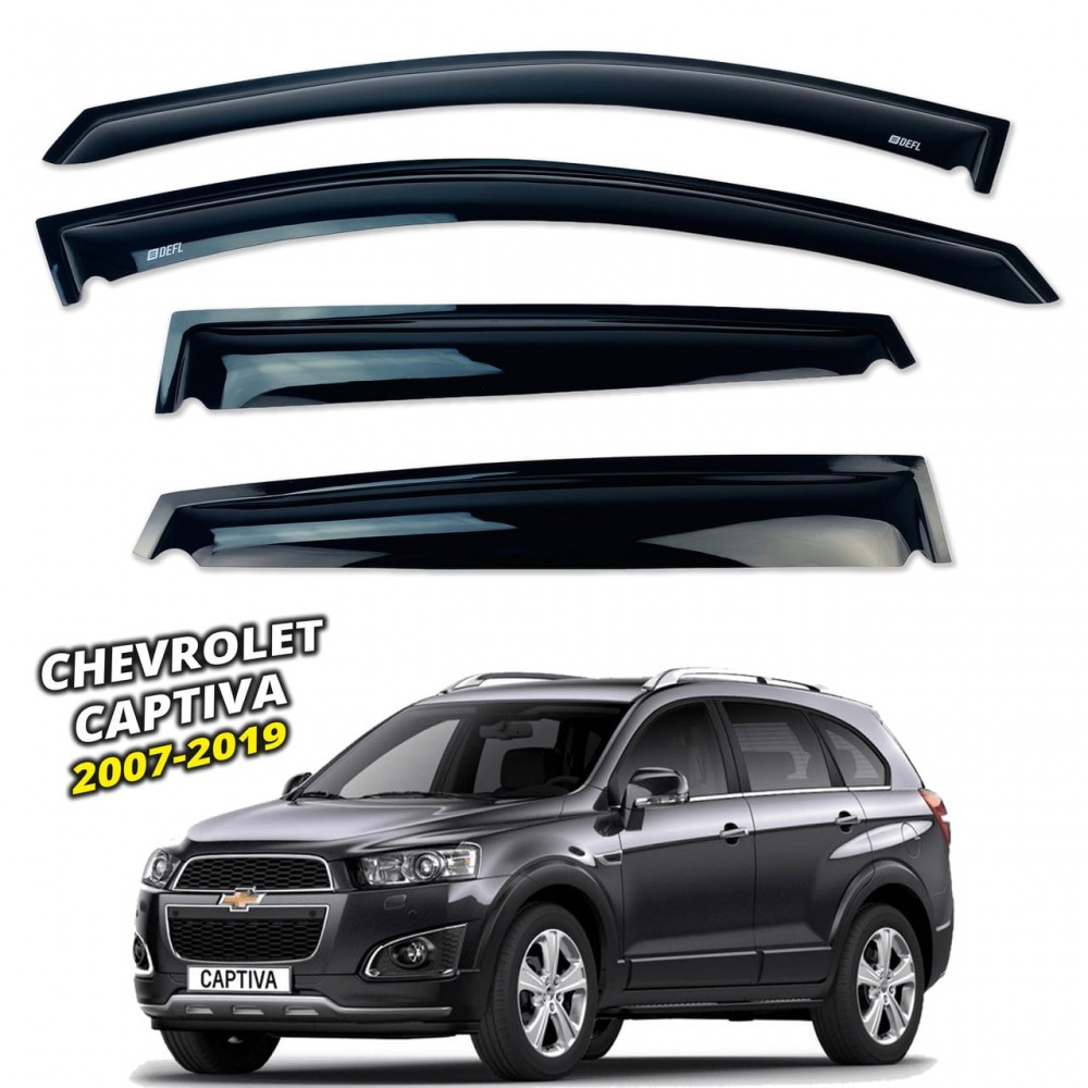 Дефлектори вікон (вітровики) для Chevrolet Captiva 2007-2019 накладні (DEFL) Q2