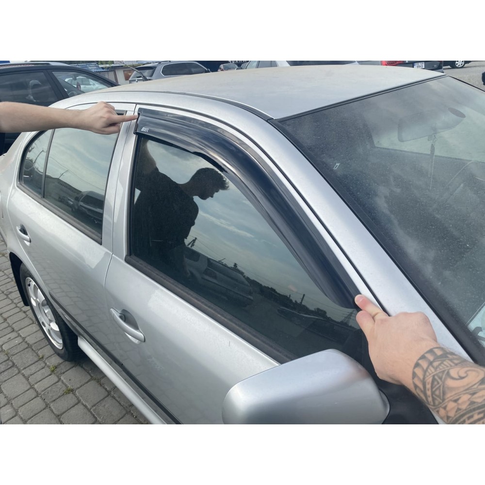 Дефлекторы окон (ветровики) для Skoda Octavia A5 2004-2013 Sedan/HB накладные (DEFL) Q2