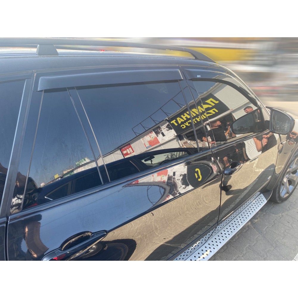 Дефлектори вікон (вітровики) до BMW X5 E70 2007-2013 накладні (DEFL) Q2