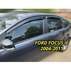 Дефлекторы окон (ветровики) для Ford Focus 2004-2011 II Sedan/HB накладные (DEFL) Q2