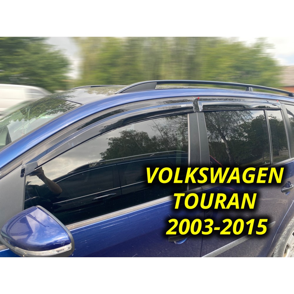 Дефлектори вікон (вітровики) для Volkswagen Touran 2003-2015 накладні (DEFL) Q2