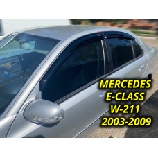 Дефлекторы окон (ветровики) для Mercedes E-class W-211 2003-2009 Sedan накладные (DEFL) Q2
