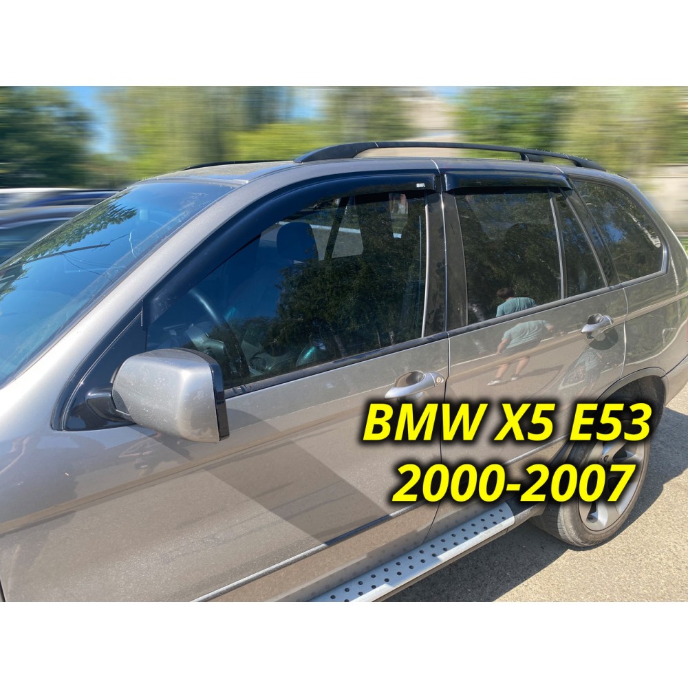 Дефлектори вікон (вітровики) до BMW X5 E53 2000-2007 накладні (DEFL) Q2