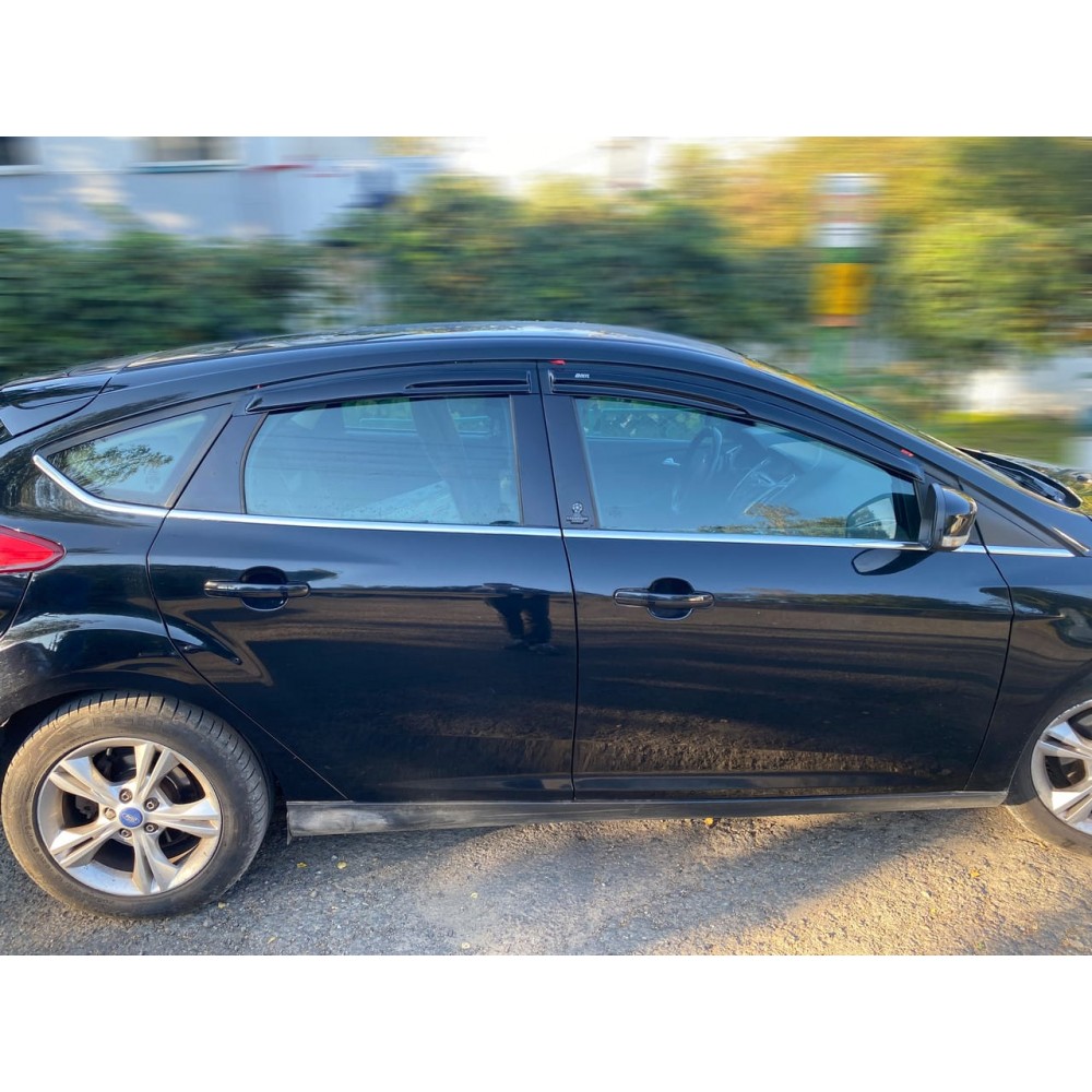 Дефлектори вікон (вітровики) для Ford Focus 2011-2019 III Sedan/HB накладні (DEFL) Q2