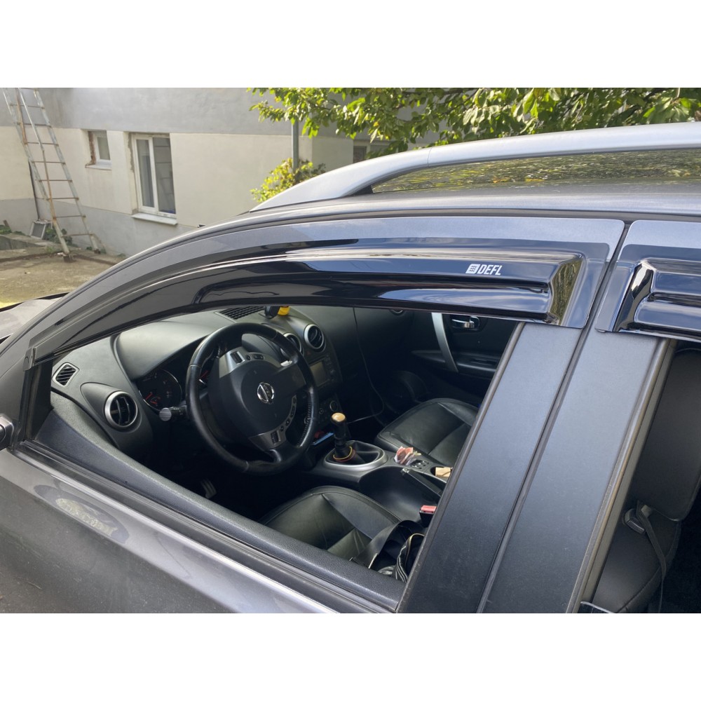 Дефлектори вікон (вітровики) для Nissan Qashqai I 2006-2014 накладні 5 міст. (DEFL) Q2
