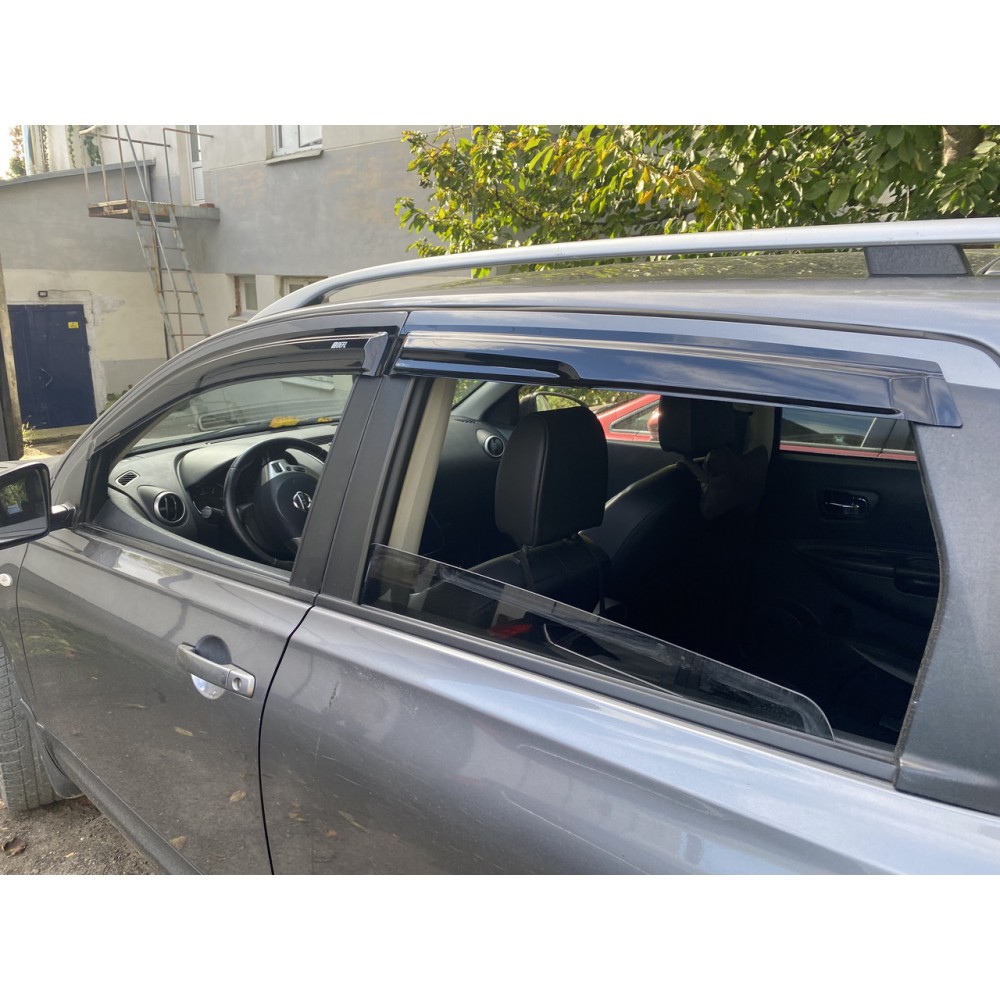 Дефлектори вікон (вітровики) для Nissan Qashqai I 2006-2014 накладні 5 міст. (DEFL) Q2
