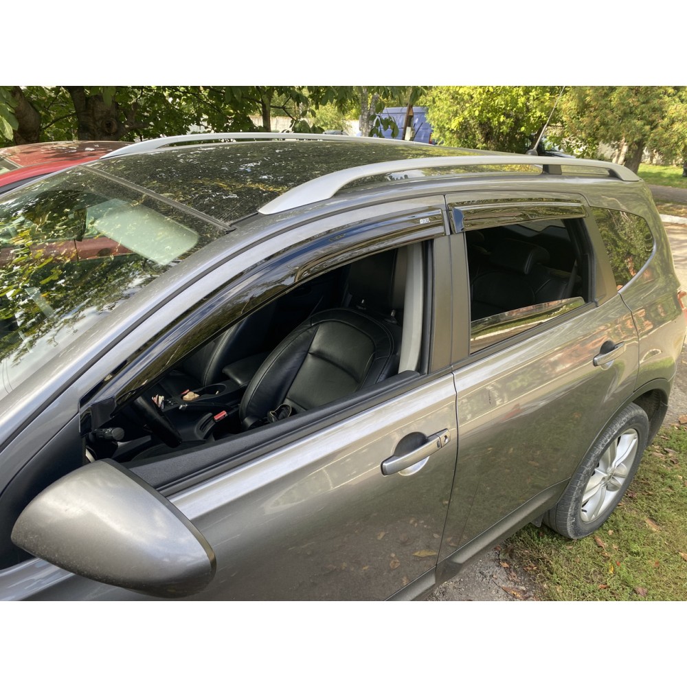 Дефлектори вікон (вітровики) для Nissan Qashqai I 2006-2014 накладні 5 міст. (DEFL) Q2