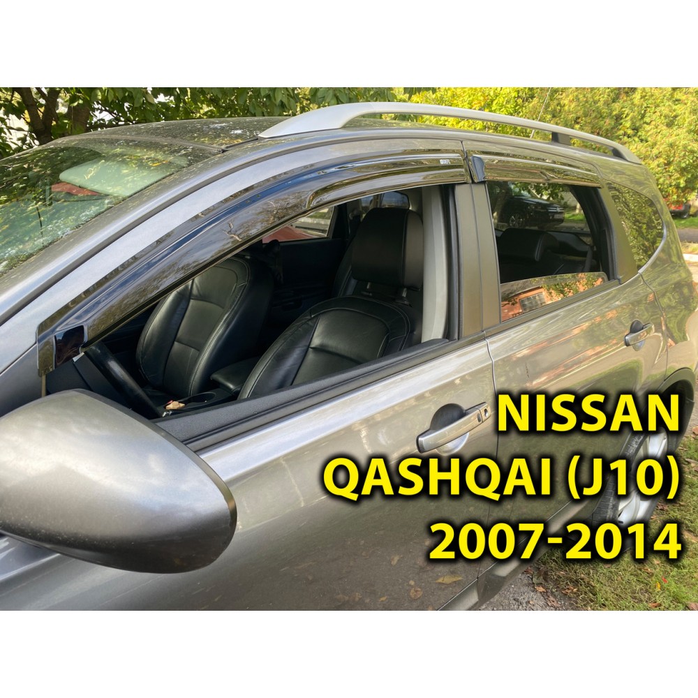 Дефлектори вікон (вітровики) для Nissan Qashqai I 2006-2014 накладні 5 міст. (DEFL) Q2