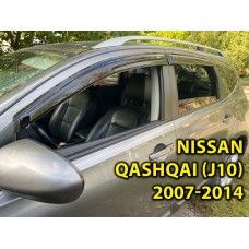 Дефлекторы окон (ветровики) для Nissan Qashqai I 2006-2014 накладные 5 мест. (DEFL) Q2