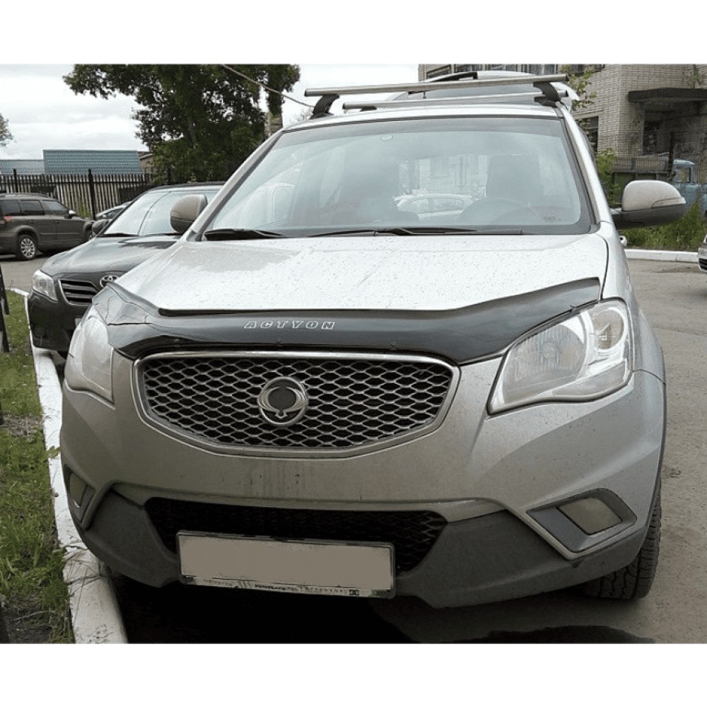 Дефлектор капота (мухобойка) для SsangYong Actyon 2011-2013 (ViP)