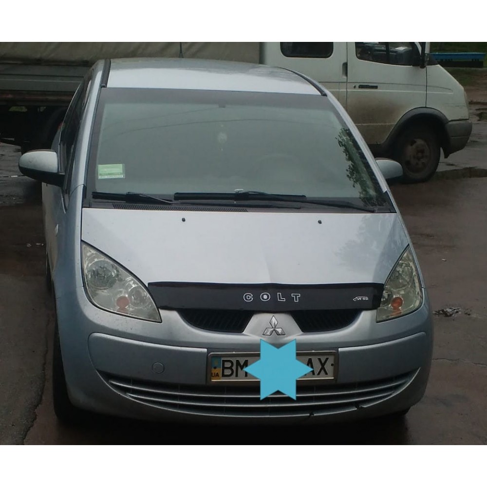 Дефлектор капота (мухобойка) для Mitsubishi Colt 2004-2009 VIP