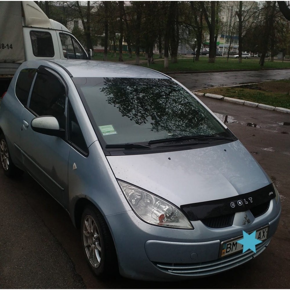 Дефлектор капота (мухобойка) для Mitsubishi Colt 2004-2009 VIP