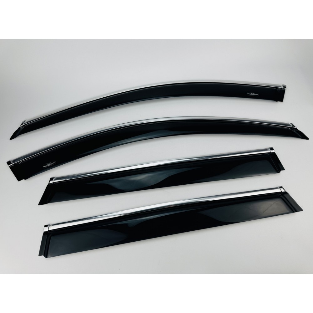 Дефлектори вікон (вітровики) BMW X1 F48 2015+ зХромМолдінгом HIC