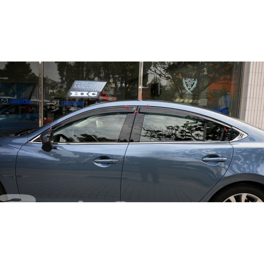 Дефлекторы окон (ветровики) Mazda 6 (II) 2007-2012 Sedan HIC