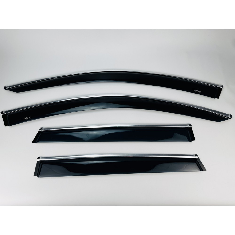 Дефлектори вікон (вітровики) Skoda Karoq 2017+ з хром молдингом HIC