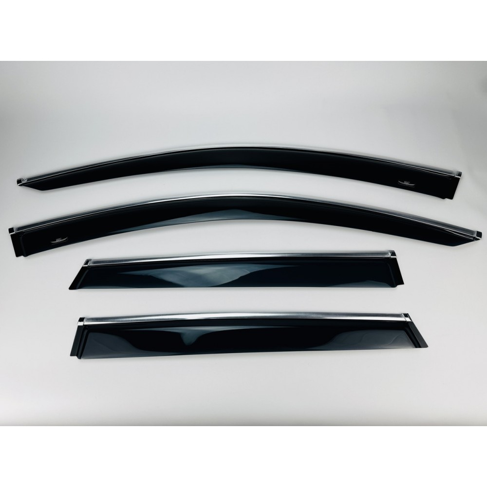 Дефлектори вікон (вітровики) Skoda Karoq 2017+ з хром молдингом HIC