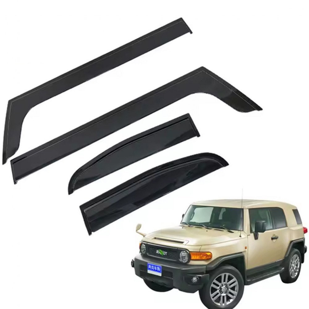 Дефлектори вікон (вітровики) для Toyota 4 Runner 2009-2024 нерж. з хром полоскою (HAWK)