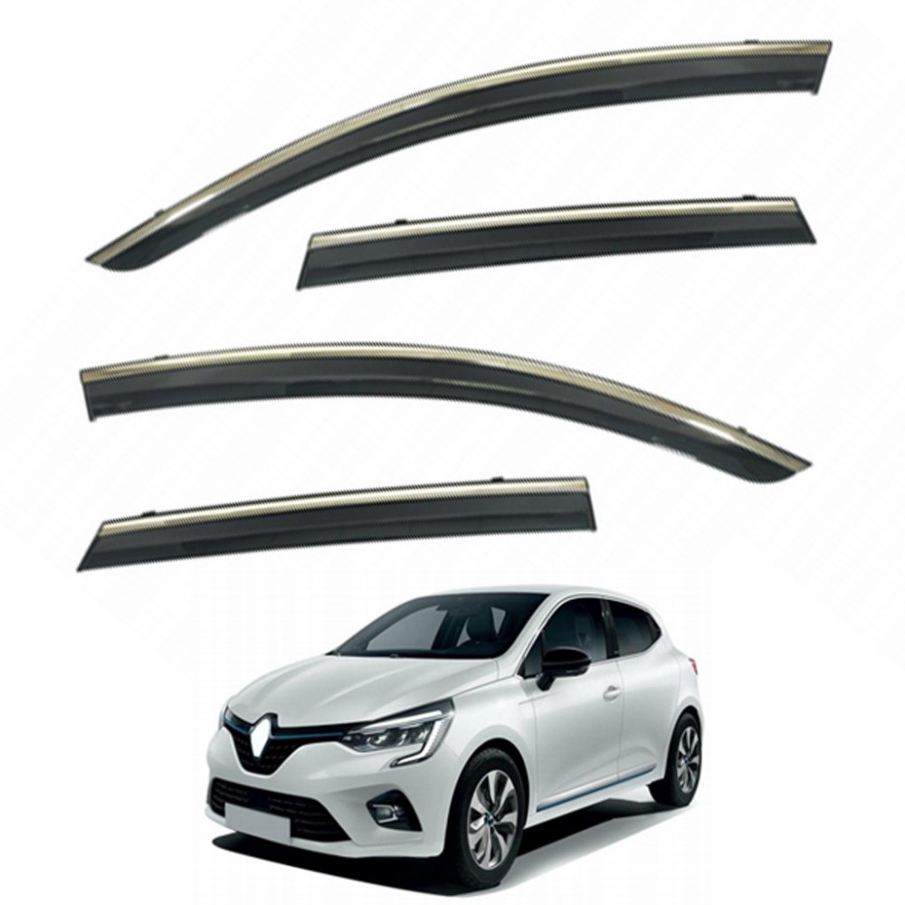 Дефлектори вікон (вітровики) для Renault ARKANA 2019-2022 / MX3 2021- с хром полоской (HAWK)