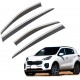 Дефлектори вікон (вітровики) для KIA SPORTAGE  2016-2021 нерж. з хром полоскою (HAWK)