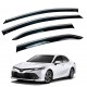 Дефлектори вікон (вітровики) для Toyota Camry V70 2017-2023 Sedan з нерж.хром полоскою (HAWK)