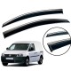 Дефлектори вікон (вітровики) для Volkswagen Caddy  2004-2020 з нерж.хром полоскою (HAWK)