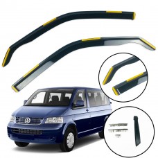 Дефлекторы окон (ветровики) для Volkswagen T5/T6 2003-2021 (вст., 2шт) (HAWK)