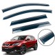 Дефлектори вікон (вітровики) для Nissan Qashqai II 2014-2021 з нерж.хром полоскою (HAWK)