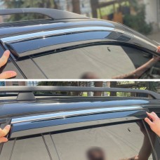 Дефлекторы окон (ветровики) для BMW X5 E70 2007-2013 нерж. с хром полоской (HAWK)