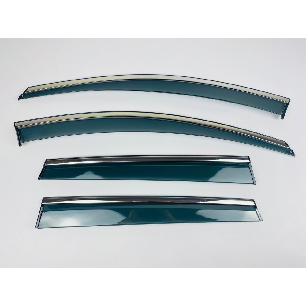 Дефлектори вікон (вітровики) для Volvo XC60 2008-2018 4ШТ. з нерж.хром полоскою (HAWK)