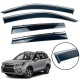 Дефлектори вікон (вітровики) для Subaru Forester 2013-2018 з нерж.хром полоскою (HAWK)