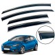 Дефлекторы окон (ветровики) для Ford Focus 2011-2017 III Sedan/HB нерж. с хром полоской (HAWK)