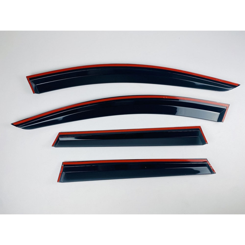 Дефлектори вікон (вітровики) для Renault Duster II 2018+ з нерж.хром полоскою (HAWK)