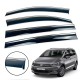 Дефлекторы окон (ветровики) для Volkswagen Touran III 2015+ c нерж. хром полоской (HAWK)