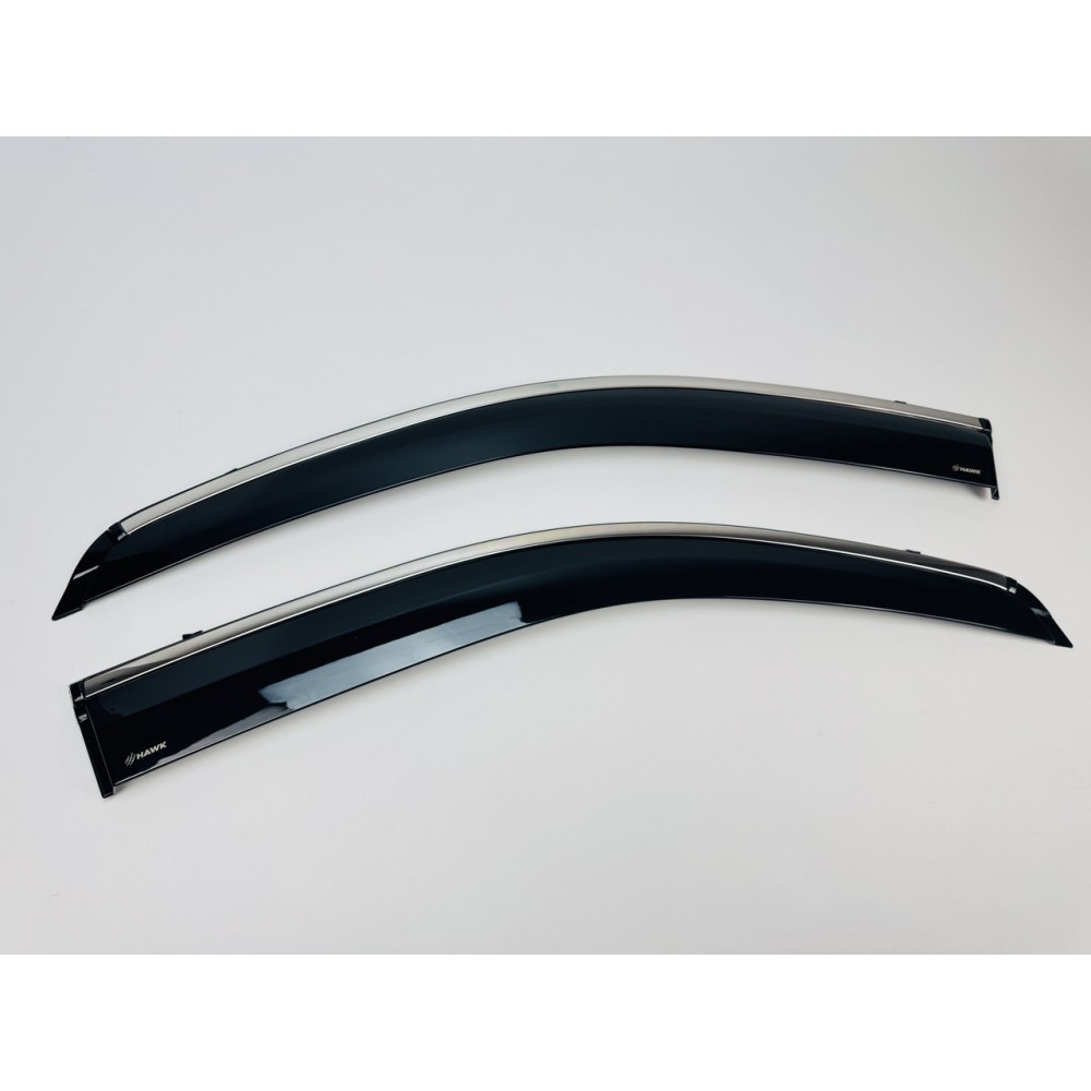 Дефлектори вікон (вітровики) для Mercedes Vito W-447 Viano 2015+ з нерж.хром полоскою (HAWK)