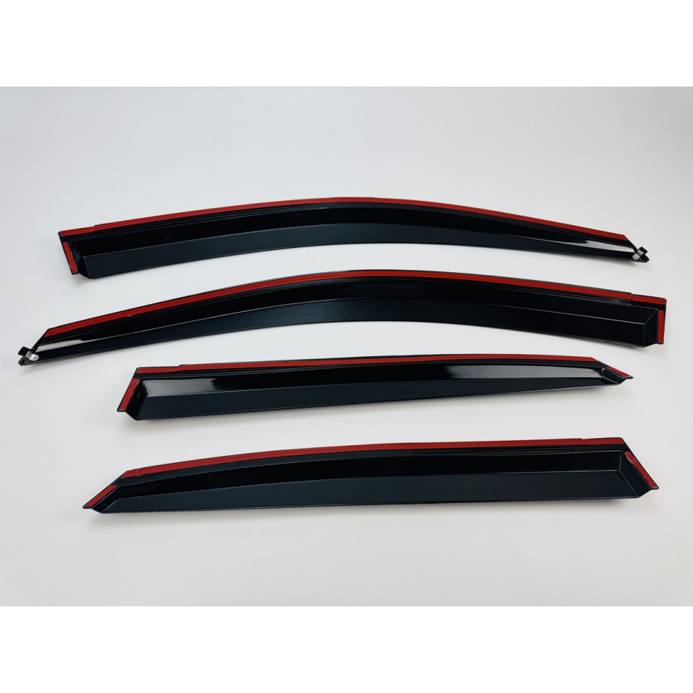 Дефлекторы окон (ветровики) для Lexus RX II 300/330/350/400 2004-2009 с нерж. хром полоской (HAWK)