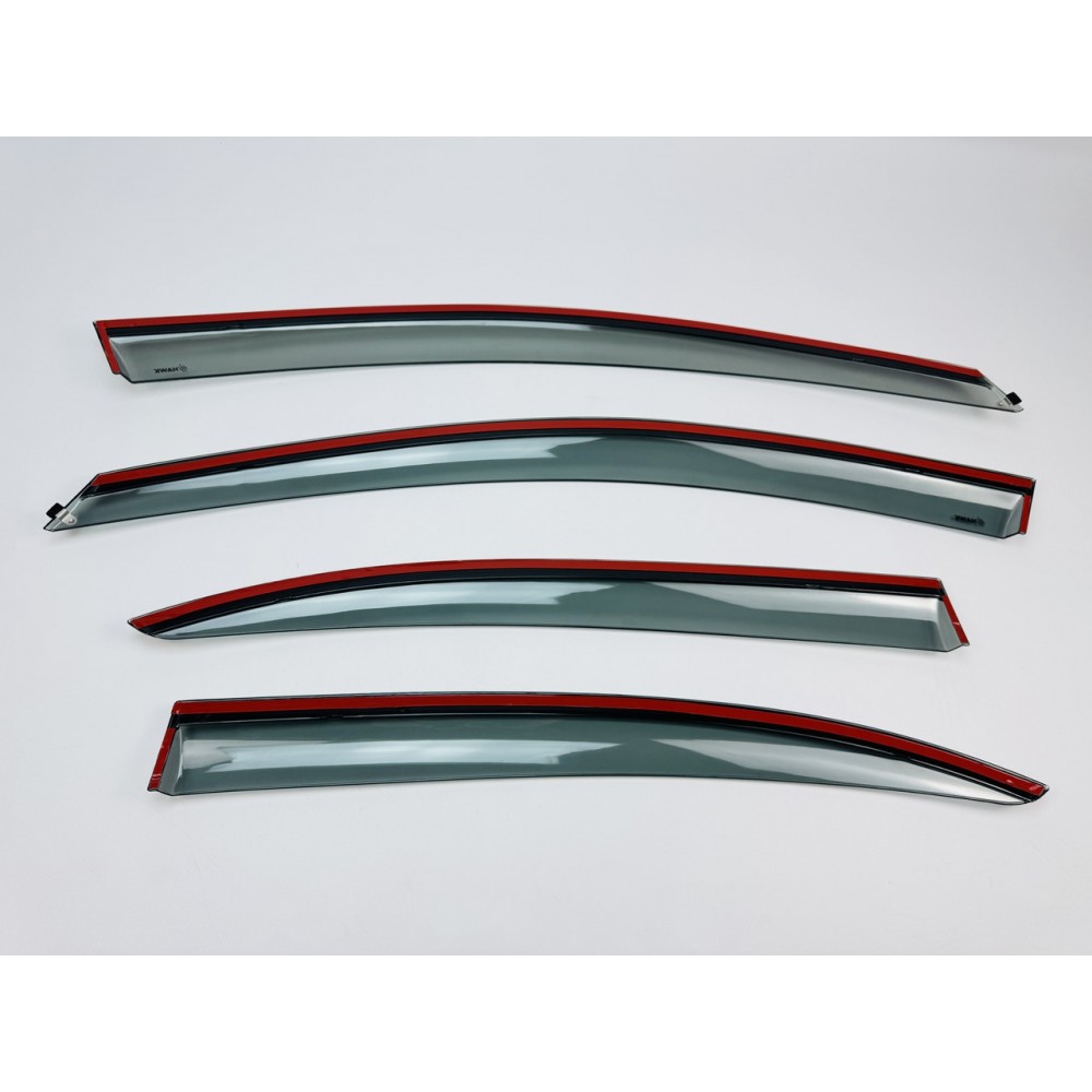 Дефлектори вікон (вітровики) для Volkswagen Jetta 2011-2018 Sedan USA з нерж.хром полоскою (HAWK)