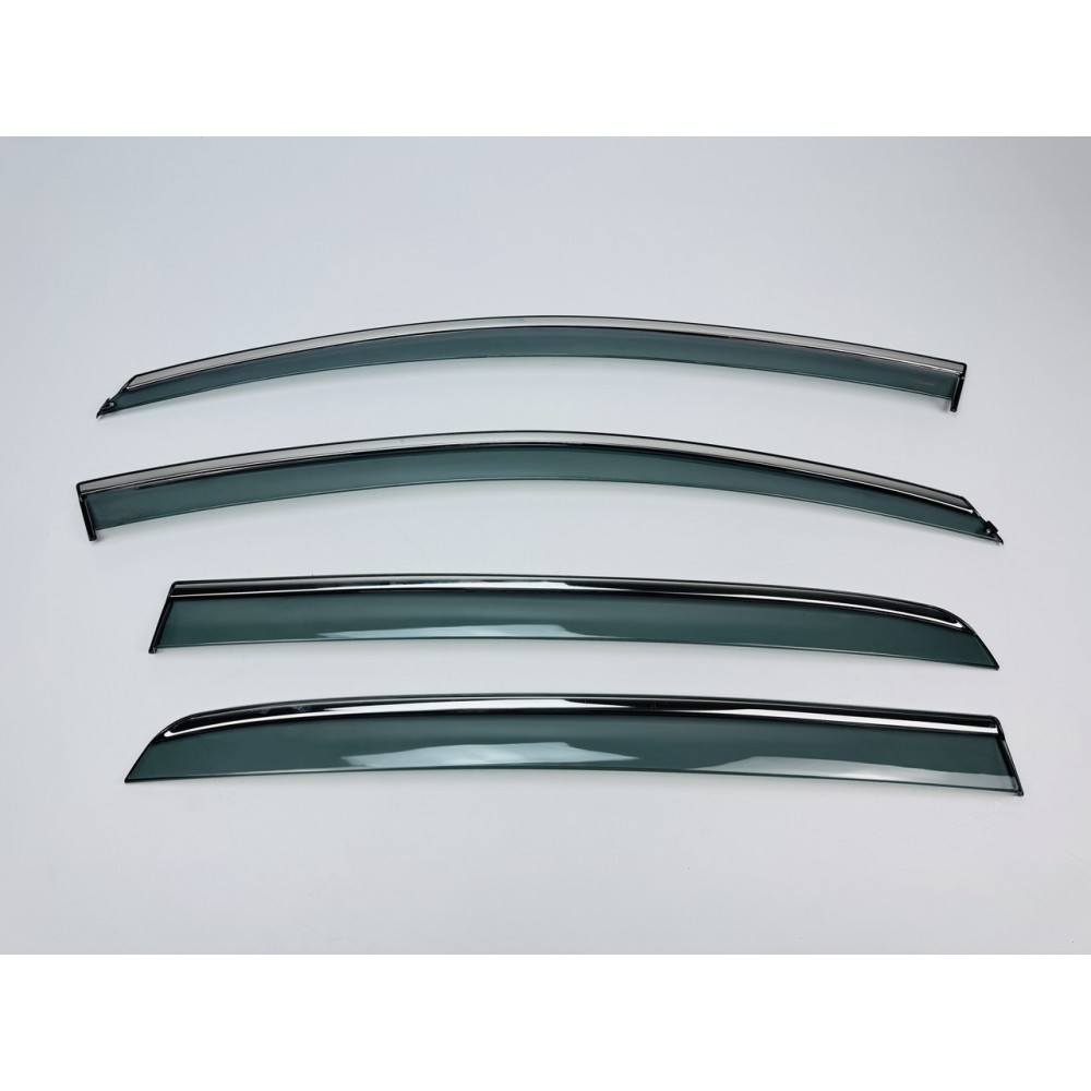 Дефлекторы окон (ветровики) для Volkswagen Golf-6 2008-2012 HB c нерж. хром полоской (HAWK)