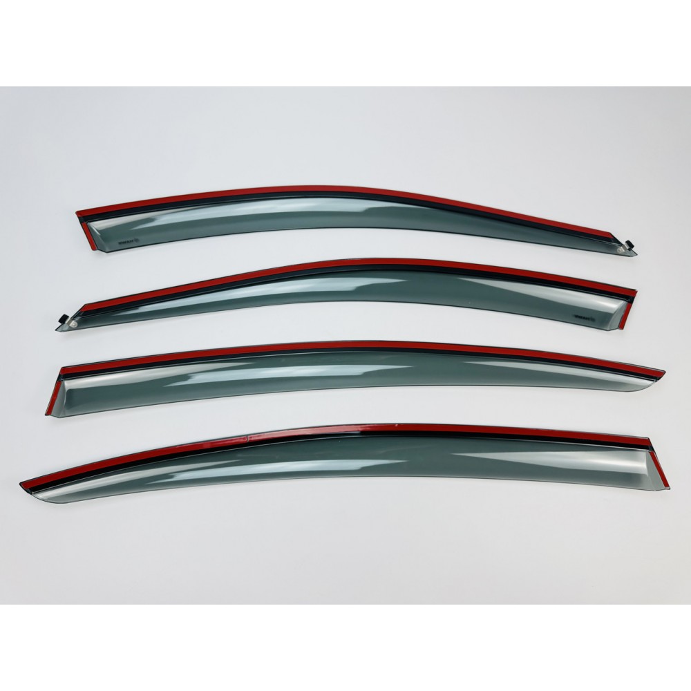 Дефлекторы окон (ветровики) для BMW 5 SERIES F10 2010-2016 нерж. с хром полоской (HAWK)