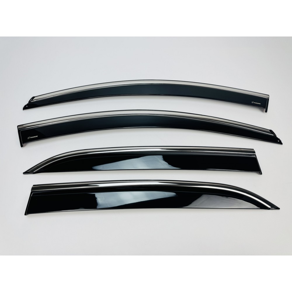 Дефлектори вікон (вітровики) для CHEVROLET EQUINOX 2017-2024 нерж. з хром полоскою (HAWK)