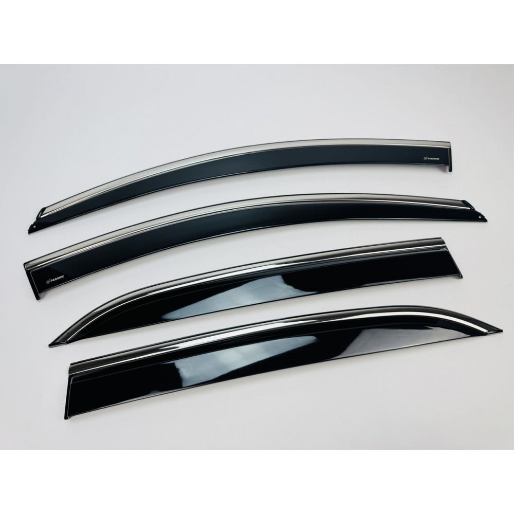 Дефлектори вікон (вітровики) для CHEVROLET EQUINOX 2017-2024 нерж. з хром полоскою (HAWK)