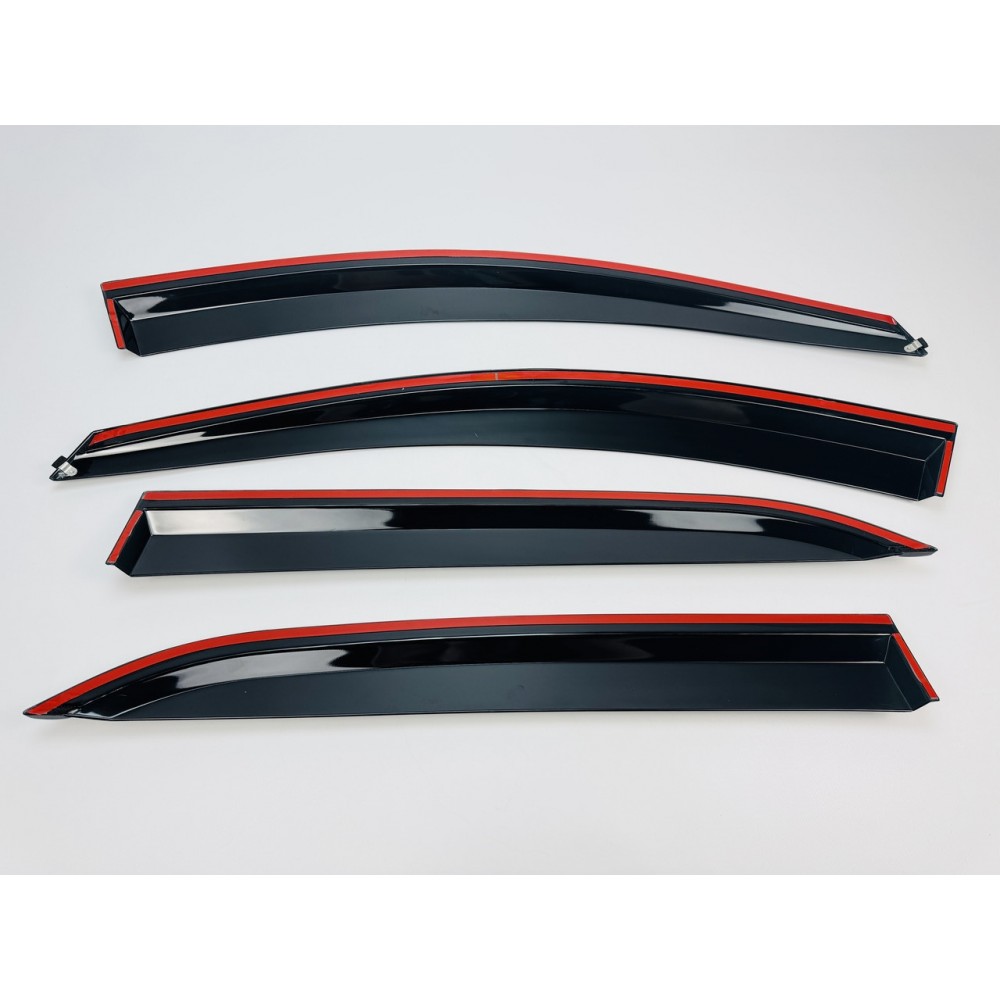 Дефлектори вікон (вітровики) для CHEVROLET EQUINOX 2017-2024 нерж. з хром полоскою (HAWK)