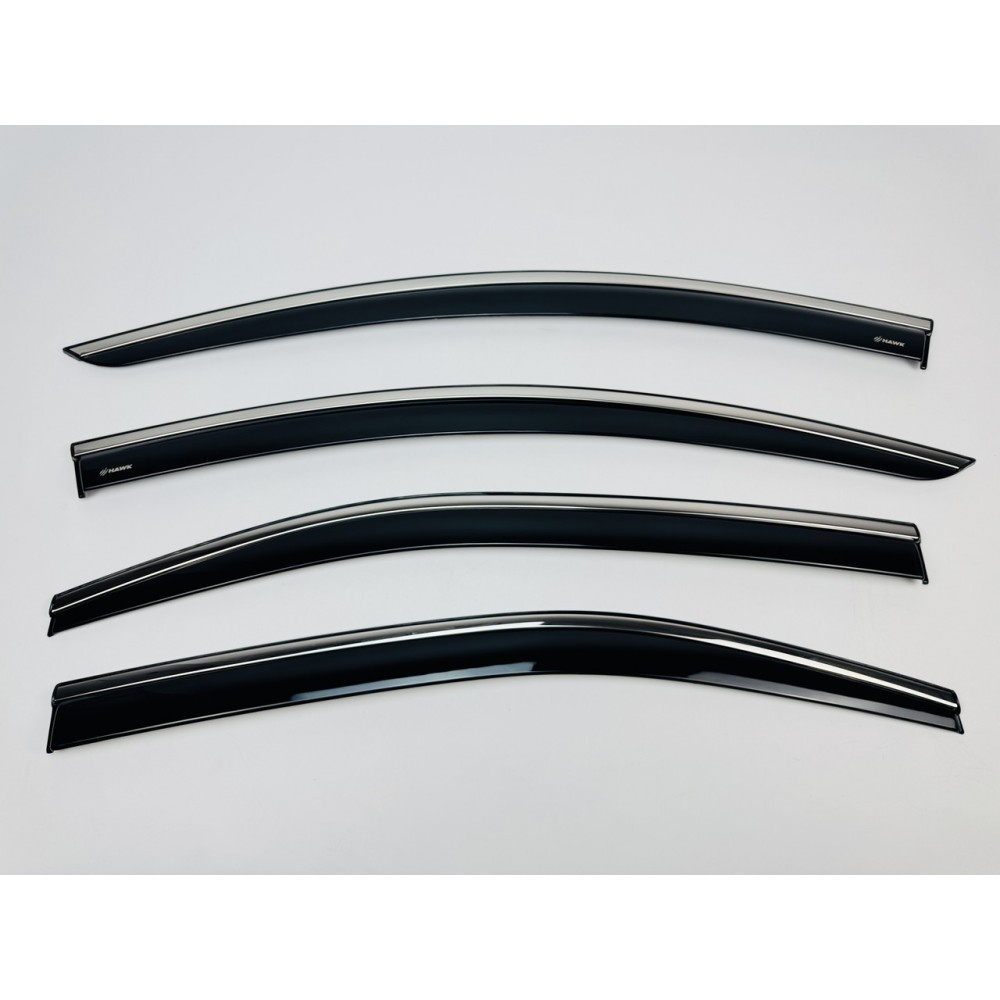Дефлектори вікон (вітровики) для Toyota COROLLA SEDAN 2019+ з нерж.хром полоскою (HAWK)