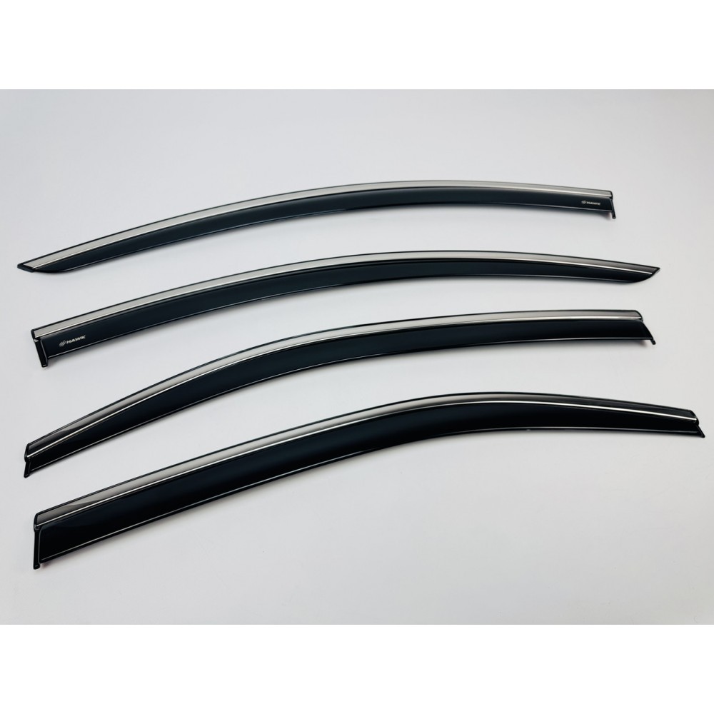 Дефлектори вікон (вітровики) для Toyota COROLLA SEDAN 2019+ з нерж.хром полоскою (HAWK)