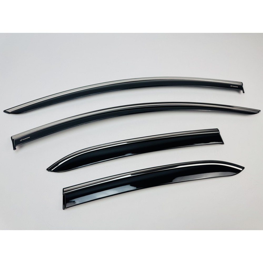Дефлектори вікон (вітровики) для Toyota COROLLA HATCHBACK 2019+ з нерж.хром полоскою (HAWK)